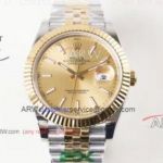 EX Factory Rolex Datejust 2 41mm Swiss 2836 Watch - Two Tone Gold Jubilee Bracelet Gold Face